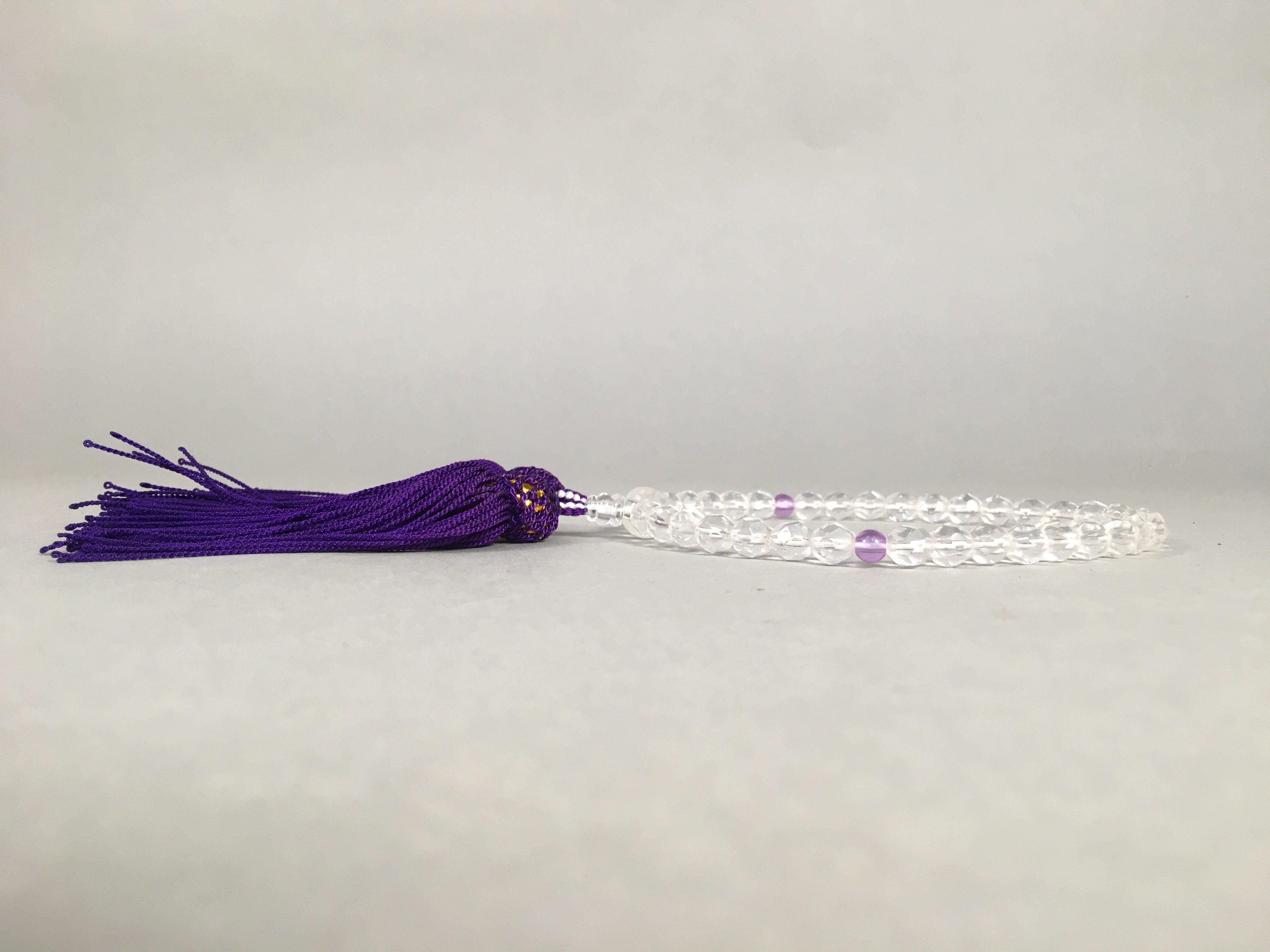 Japanese Buddhist Prayer Beads Vtg Translucent Juzu Rosary Bracelet JZ50