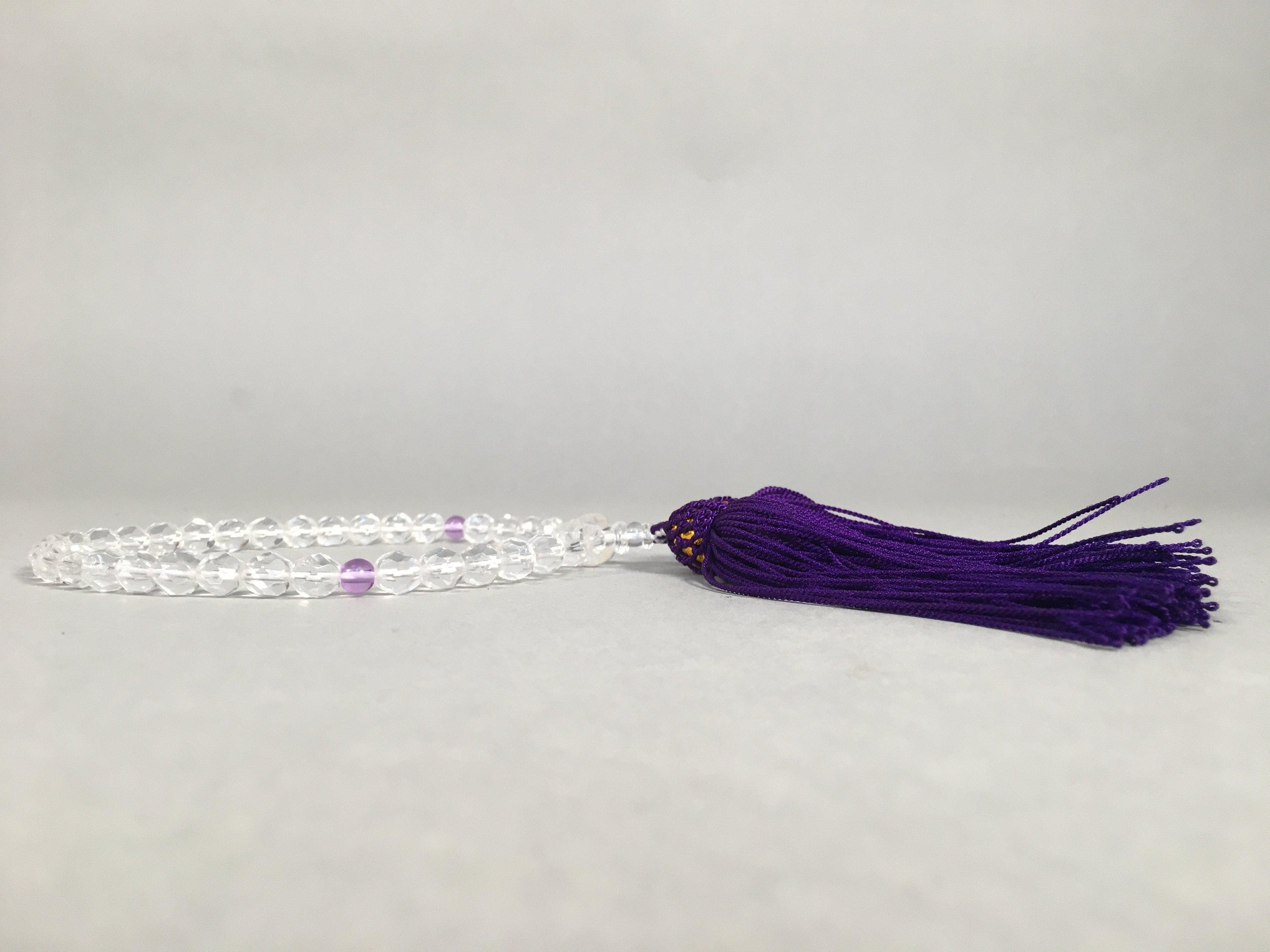 Japanese Buddhist Prayer Beads Vtg Translucent Juzu Rosary Bracelet JZ50