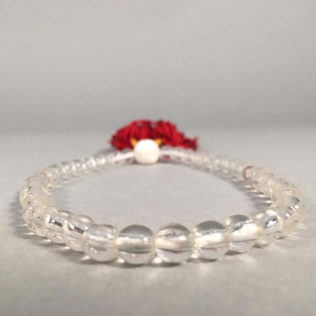 Japanese Buddhist Prayer Beads Vtg Translucent Juzu Rosary Bracelet JZ51