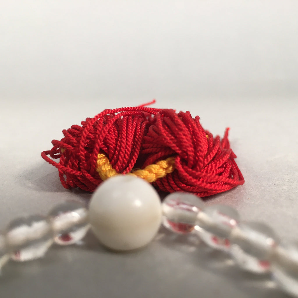 Japanese Buddhist Prayer Beads Vtg Translucent Juzu Rosary Bracelet JZ51