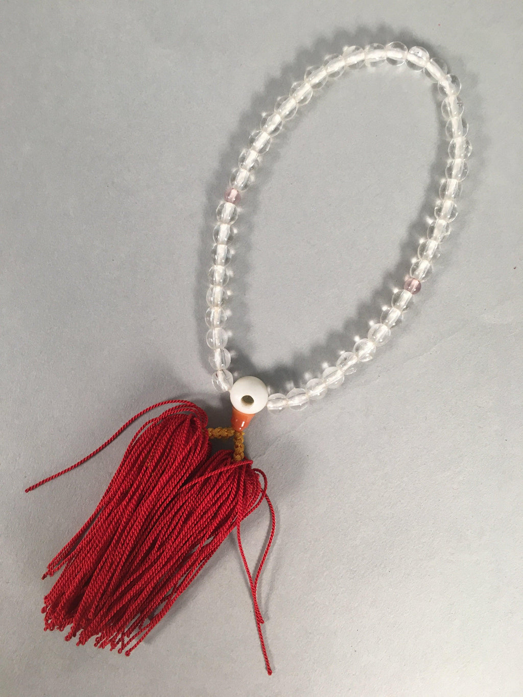 Japanese Buddhist Prayer Beads Vtg Translucent Juzu Rosary Bracelet JZ51