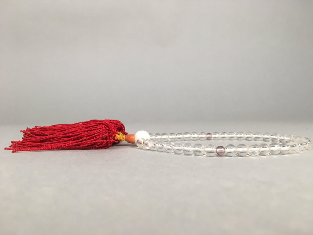 Japanese Buddhist Prayer Beads Vtg Translucent Juzu Rosary Bracelet JZ51