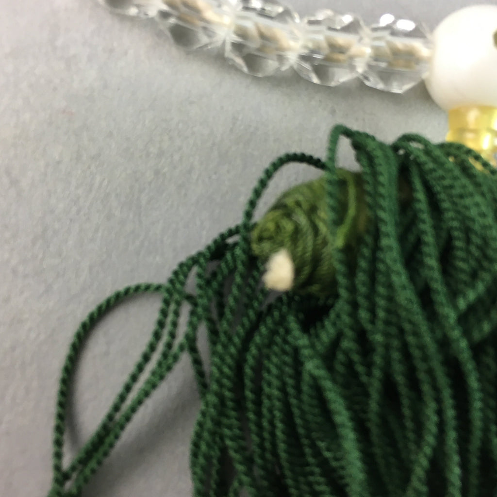 Japanese Buddhist Prayer Beads Vtg Translucent Rosary Bracelet JZ7