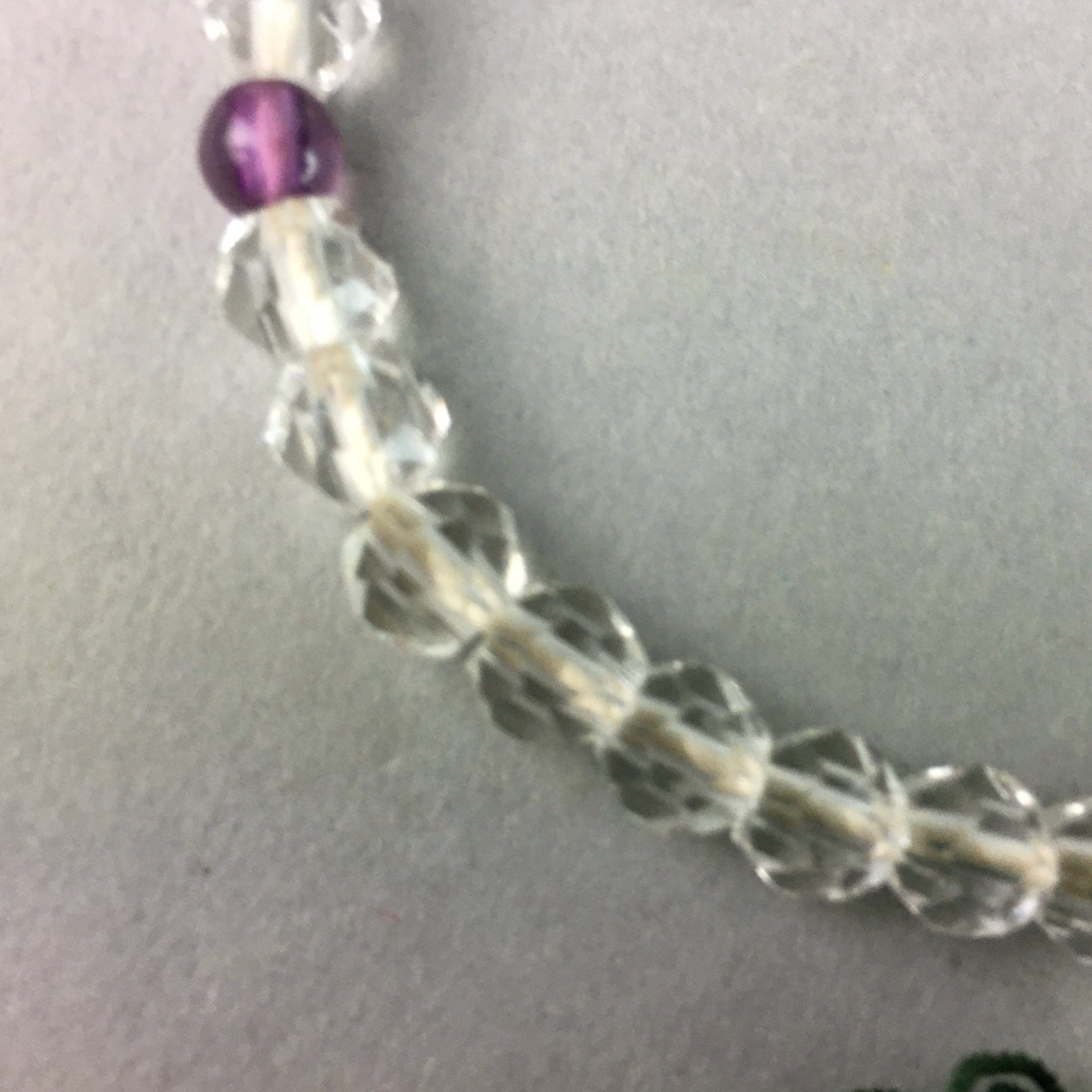 Japanese Buddhist Prayer Beads Vtg Translucent Rosary Bracelet JZ7