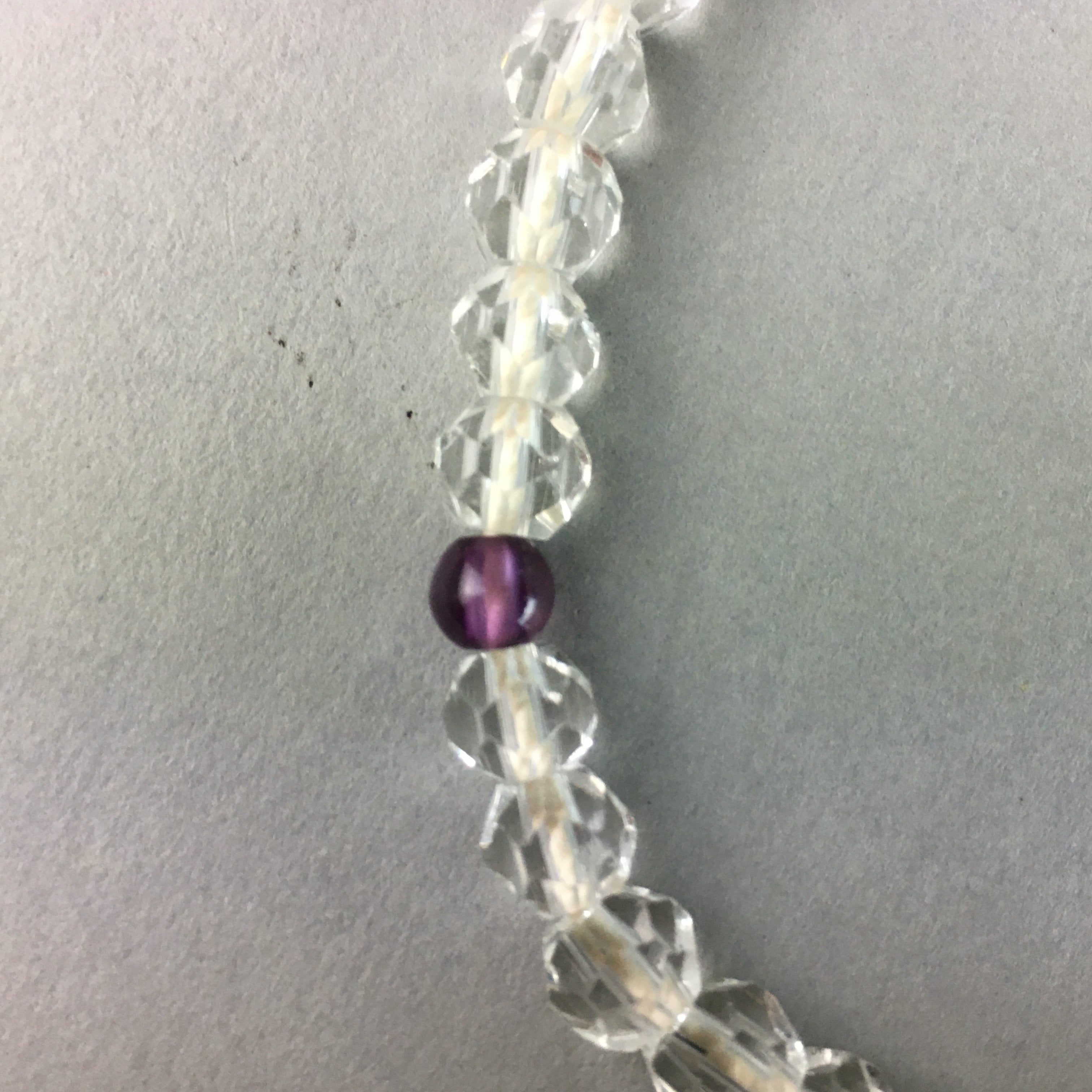 Japanese Buddhist Prayer Beads Vtg Translucent Rosary Bracelet JZ7