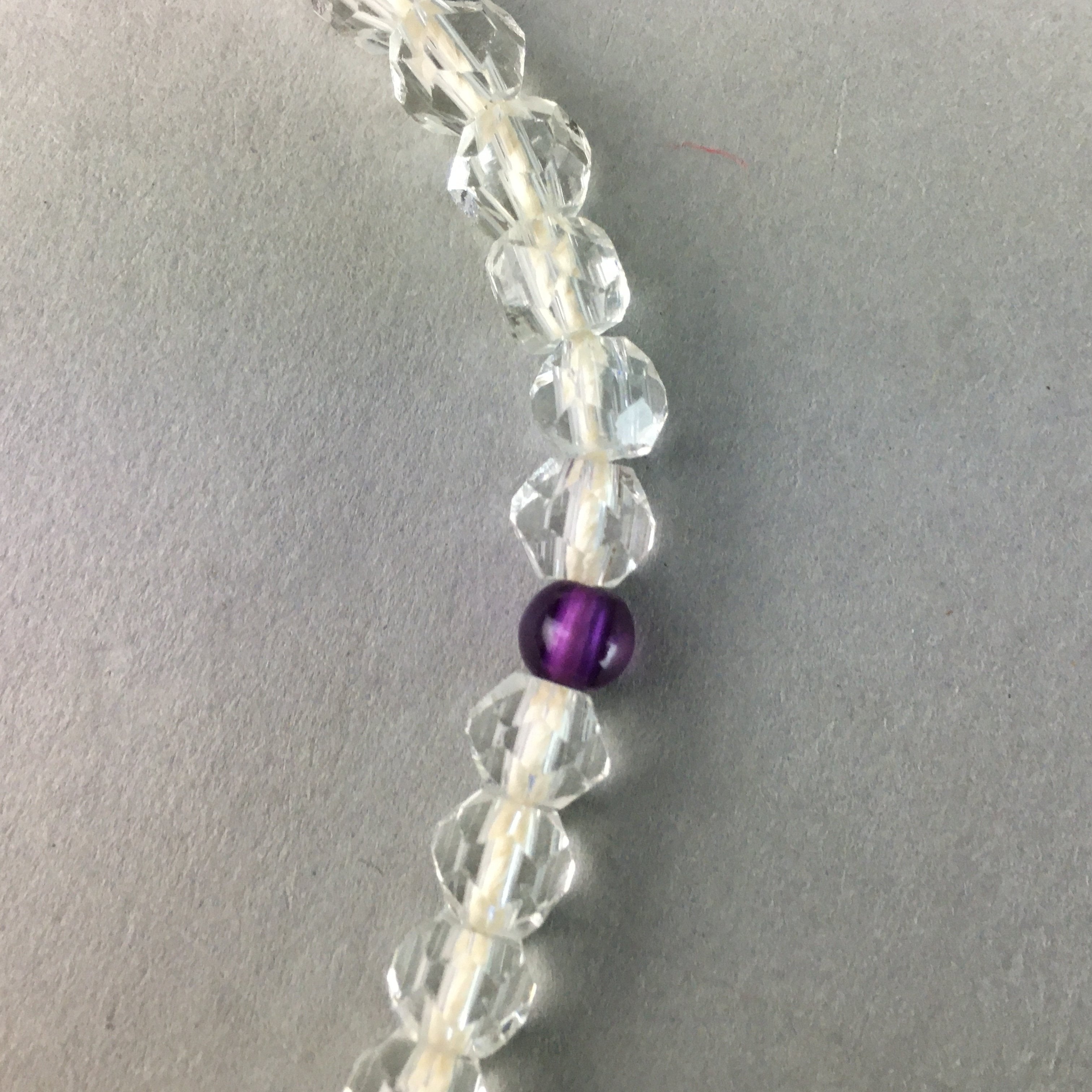 Japanese Buddhist Prayer Beads Vtg Translucent Rosary Bracelet JZ7