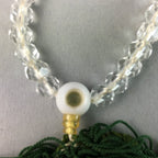Japanese Buddhist Prayer Beads Vtg Translucent Rosary Bracelet JZ7