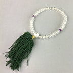 Japanese Buddhist Prayer Beads Vtg Translucent Rosary Bracelet JZ7