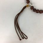 Japanese Buddhist Prayer Beads Vtg Wood Brown Beads Juzu Rosary Bracelet JZ85