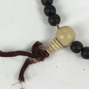 Japanese Buddhist Prayer Beads Vtg Wood Brown Juzu Rosary Bracelet JZ100