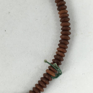 Japanese Buddhist Prayer Beads Vtg Wood Brown Juzu Rosary Bracelet JZ89