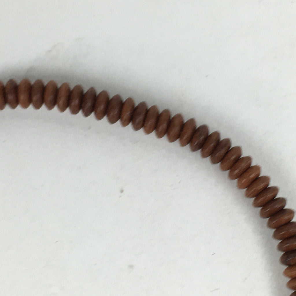 Japanese Buddhist Prayer Beads Vtg Wood Brown Juzu Rosary Bracelet JZ89