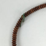 Japanese Buddhist Prayer Beads Vtg Wood Brown Juzu Rosary Bracelet JZ89