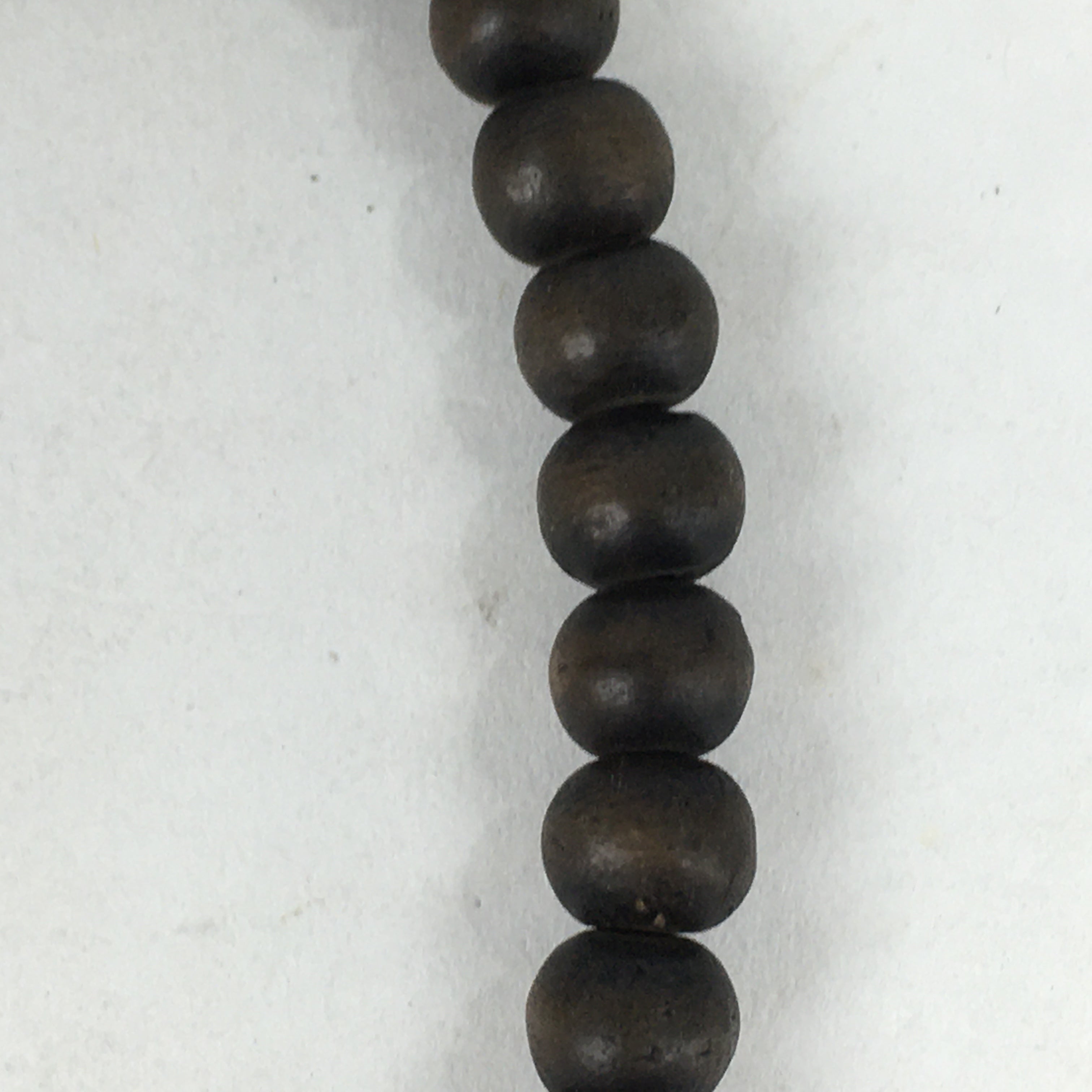 Japanese Buddhist Prayer Beads Vtg Wood Brown Juzu Rosary Bracelet JZ96