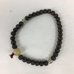 Japanese Buddhist Prayer Beads Vtg Wood Brown Juzu Rosary Bracelet JZ96