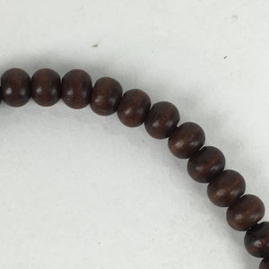Japanese Buddhist Prayer Beads Vtg Wood Brown Juzu Small Rosary Bracelet JZ88