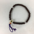 Japanese Buddhist Prayer Beads Vtg Wood Brown Juzu Small Rosary Bracelet JZ88