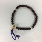 Japanese Buddhist Prayer Beads Vtg Wood Brown Juzu Small Rosary Bracelet JZ88