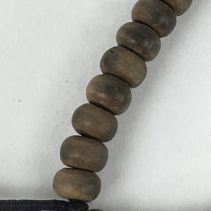 Japanese Buddhist Prayer Beads Vtg Wood Brown Juzu Small Rosary Bracelet JZ97