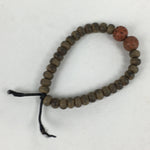 Japanese Buddhist Prayer Beads Vtg Wood Brown Juzu Small Rosary Bracelet JZ97