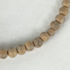 Japanese Buddhist Prayer Beads Vtg Wood White Juzu Rosary Bracelet JZ94