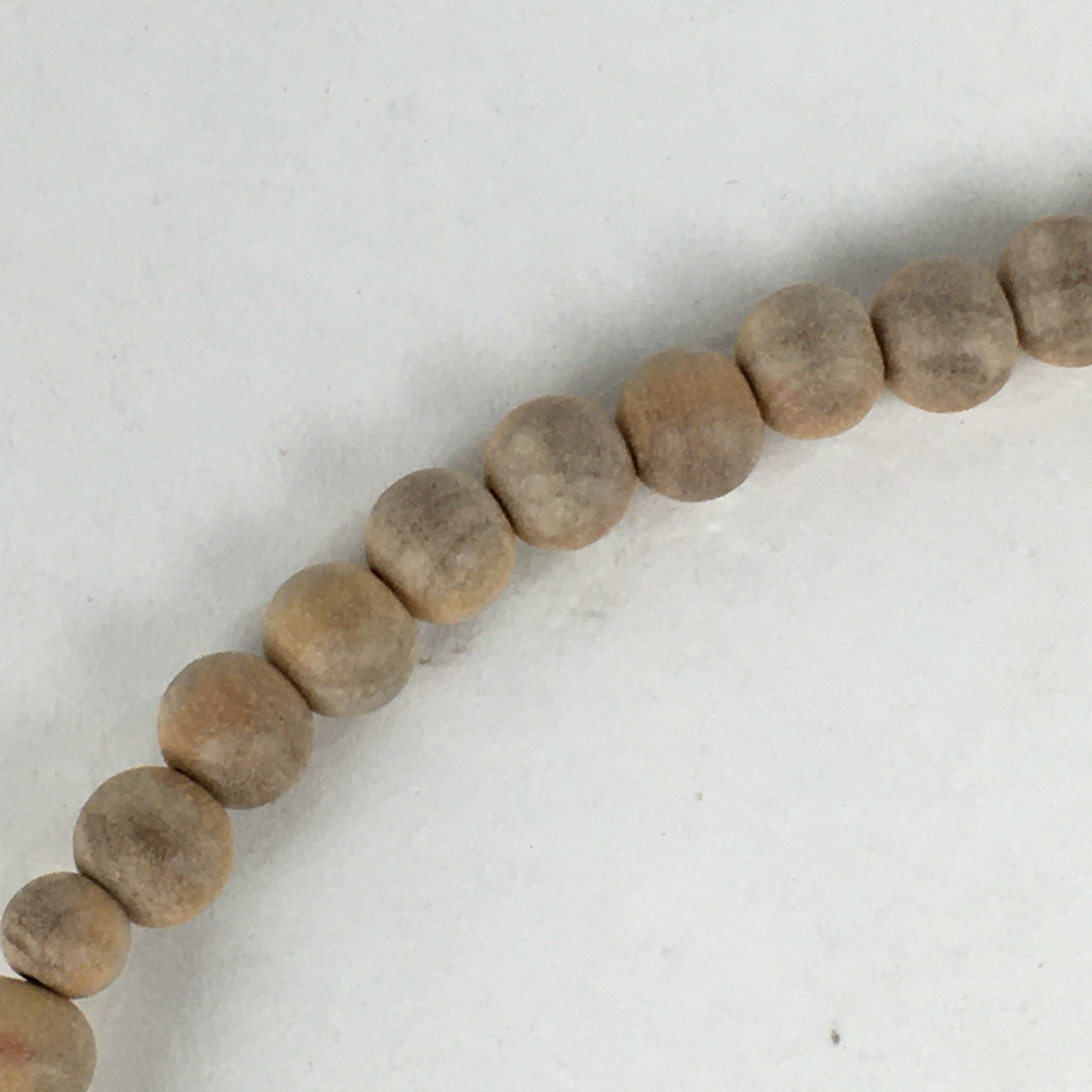 Japanese Buddhist Prayer Beads Vtg Wood White Juzu Rosary Bracelet JZ94