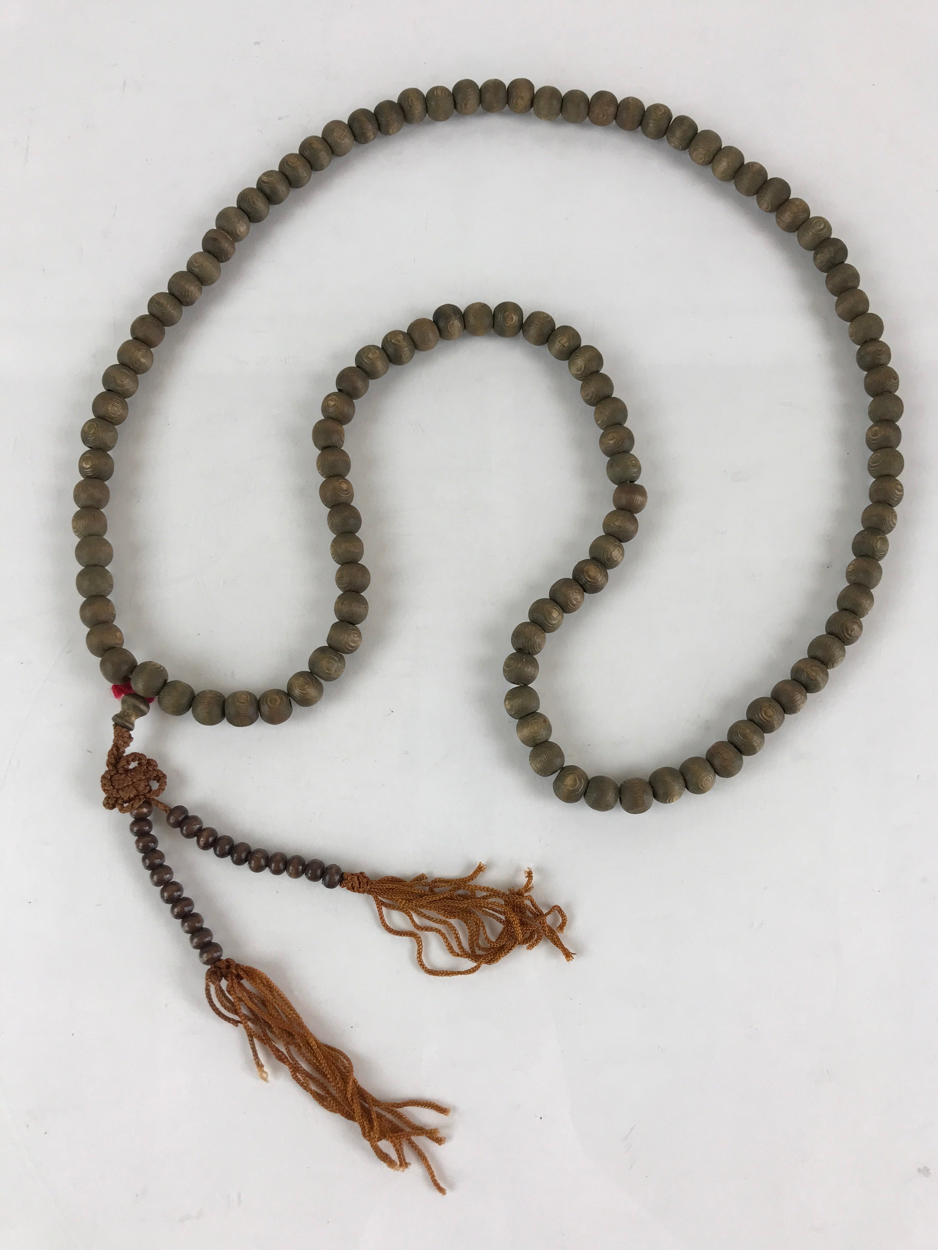 Japanese Buddhist Prayer Beads Vtg Wooden Long Juzu Rosary Bracelet JZ104