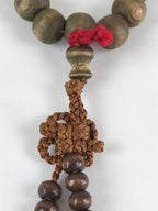 Japanese Buddhist Prayer Beads Vtg Wooden Long Juzu Rosary Bracelet JZ104