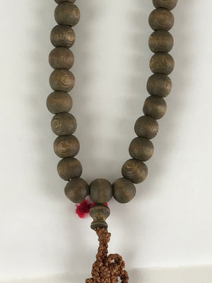 Japanese Buddhist Prayer Beads Vtg Wooden Long Juzu Rosary Bracelet JZ104