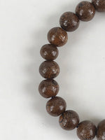 Japanese Buddhist Prayer Beads Worship Vtg Juzu Rosary Bracelet Brown Wood JZ120