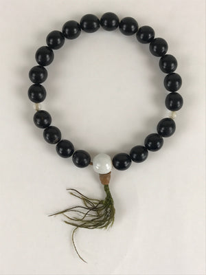 Buy AnChicJ Mala Bracelet, 12mm Black Wood Bead Bracelet for Men Women  Tibetan Buddhist Prayer Elastic Bracelets at Amazon.in