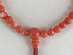 Japanese Buddhist Prayer Beads Worship Vtg Juzu Rosary Bracelet Orange Coral JZ1