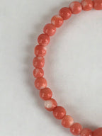 Japanese Buddhist Prayer Beads Worship Vtg Juzu Rosary Bracelet Orange Coral JZ1