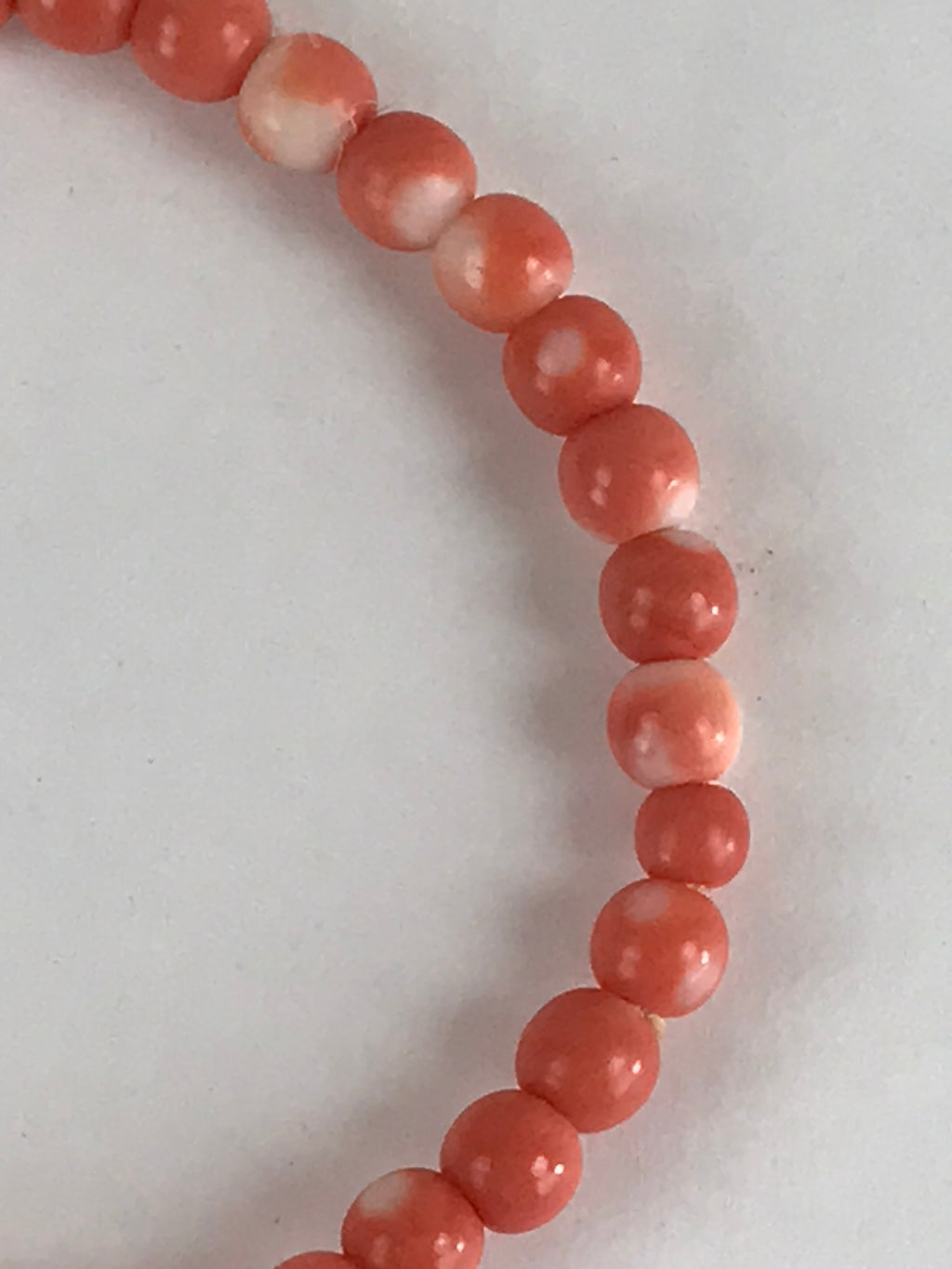 Japanese Buddhist Prayer Beads Worship Vtg Juzu Rosary Bracelet Orange Coral JZ1