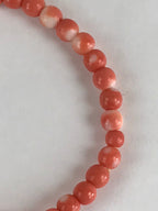 Japanese Buddhist Prayer Beads Worship Vtg Juzu Rosary Bracelet Orange Coral JZ1