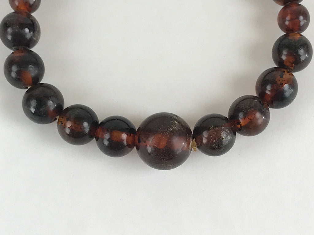Japanese Buddhist Prayer Beads Worship Vtg Juzu Rosary Bracelet Plastic Case JZ1