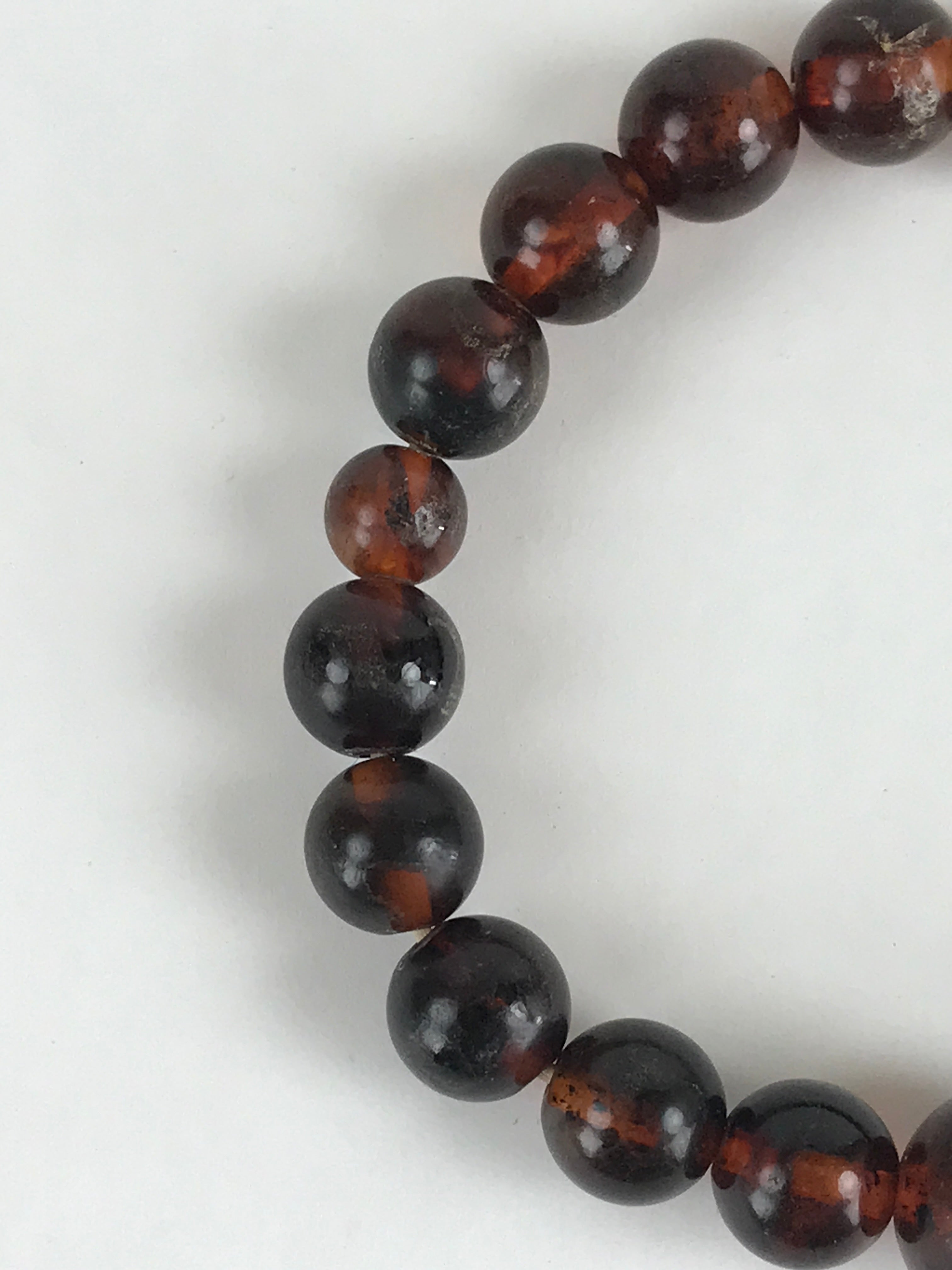 Japanese Buddhist Prayer Beads Worship Vtg Juzu Rosary Bracelet Plastic Case JZ1