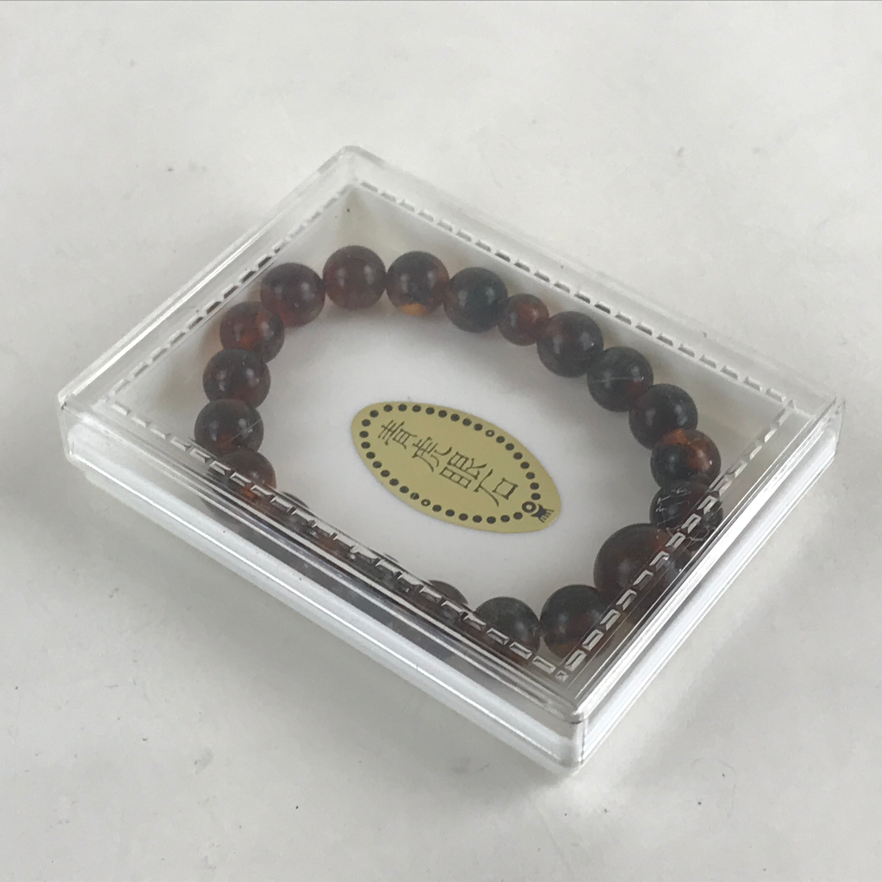 Japanese Buddhist Prayer Beads Worship Vtg Juzu Rosary Bracelet Plastic Case JZ1