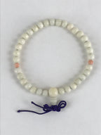 Japanese Buddhist Prayer Beads Worship Vtg Juzu Rosary Bracelet White Small JZ11