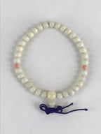 Japanese Buddhist Prayer Beads Worship Vtg Juzu Rosary Bracelet White Small JZ11