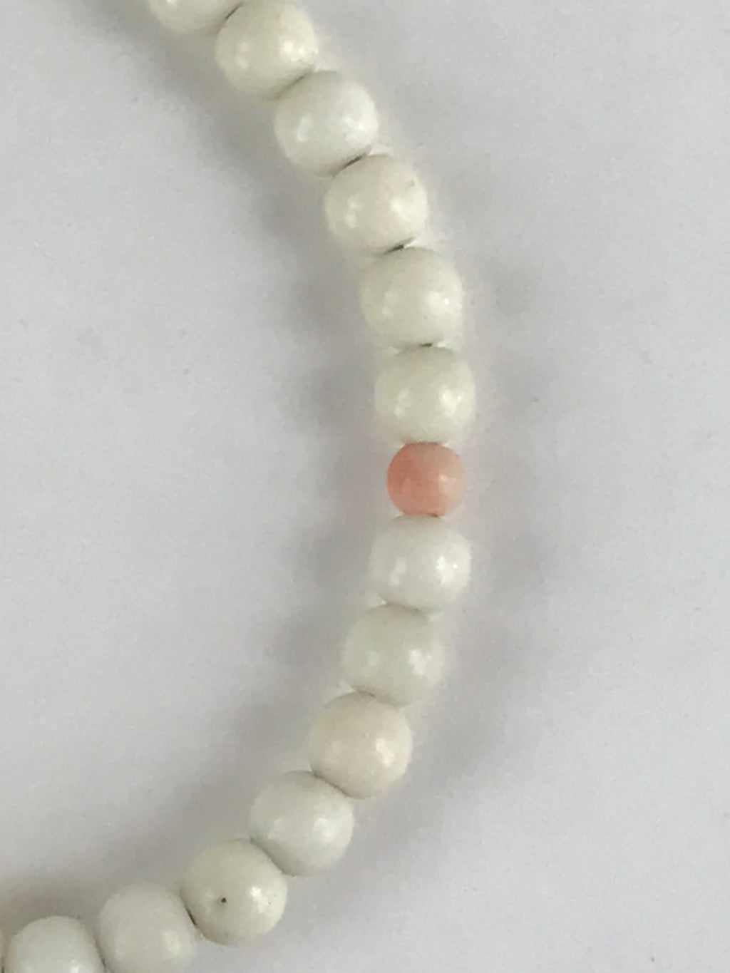 Japanese Buddhist Prayer Beads Worship Vtg Juzu Rosary Bracelet White Small JZ11