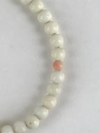 Japanese Buddhist Prayer Beads Worship Vtg Juzu Rosary Bracelet White Small JZ11