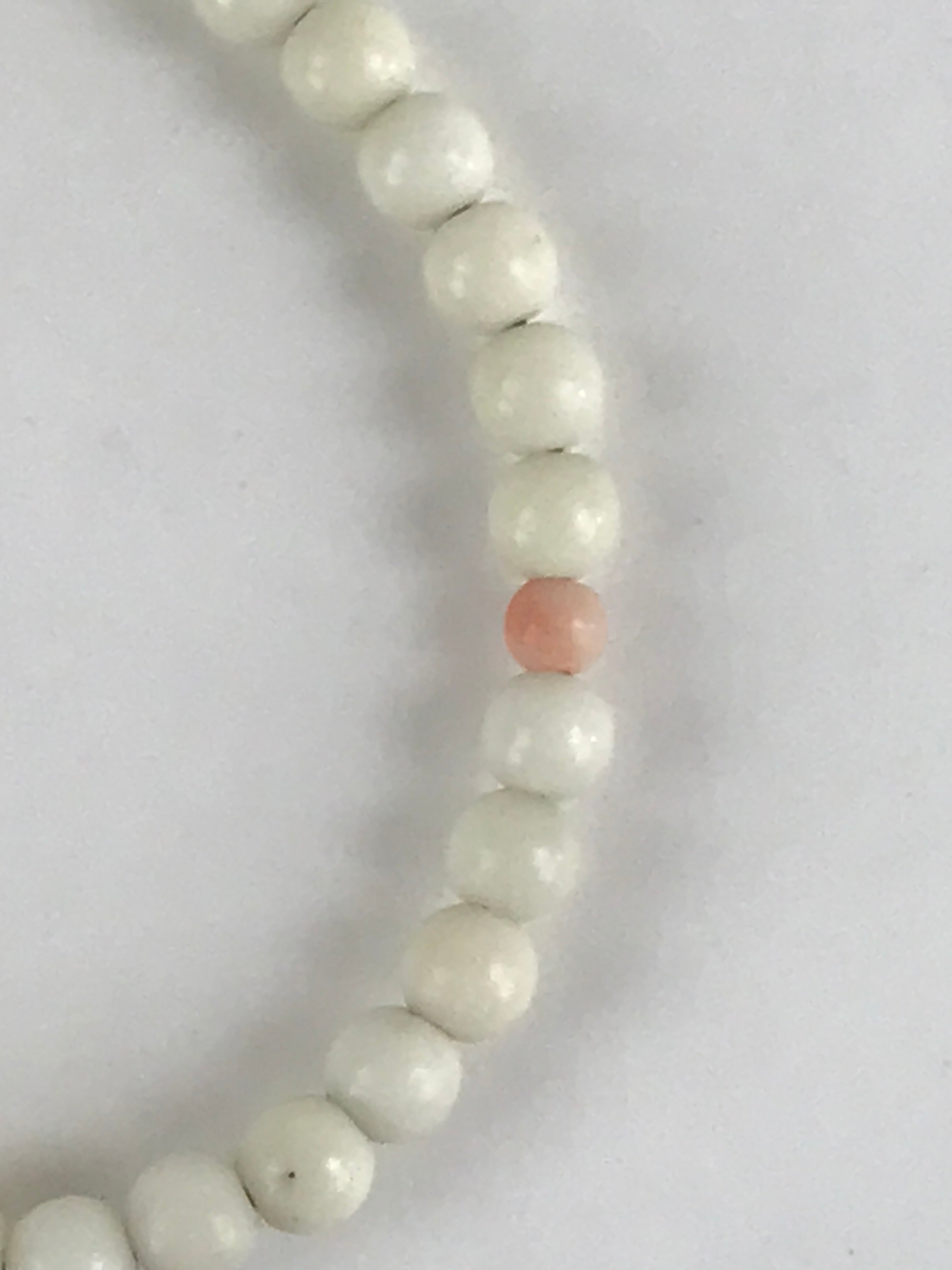 Japanese Buddhist Prayer Beads Worship Vtg Juzu Rosary Bracelet White Small JZ11