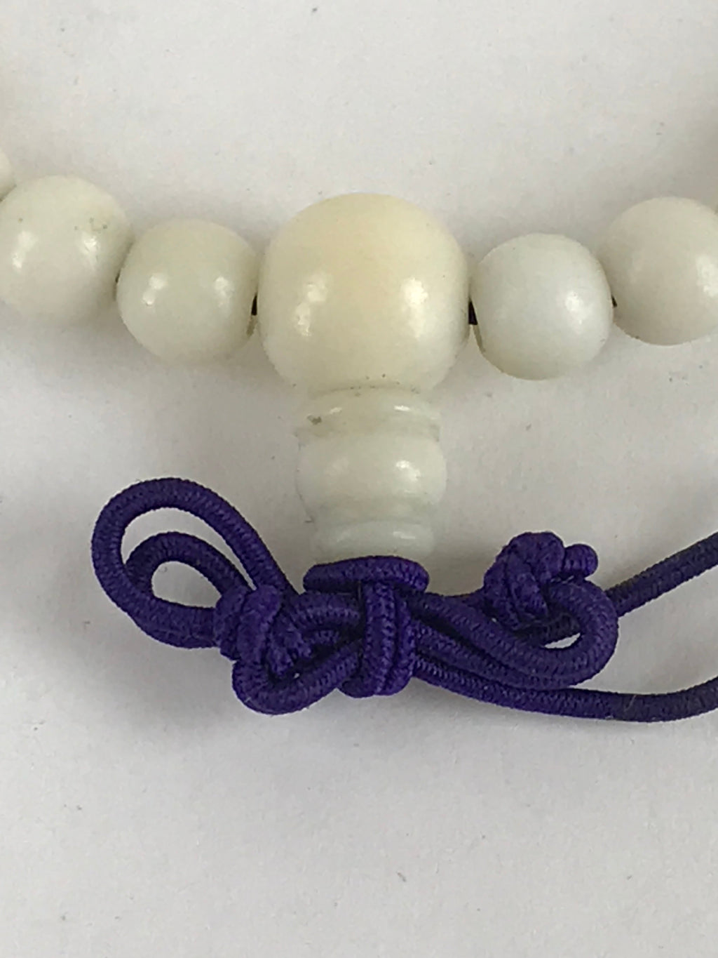 Japanese Buddhist Prayer Beads Worship Vtg Juzu Rosary Bracelet White Small JZ11