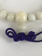 Japanese Buddhist Prayer Beads Worship Vtg Juzu Rosary Bracelet White Small JZ11