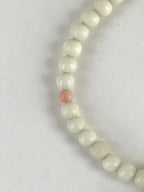 Japanese Buddhist Prayer Beads Worship Vtg Juzu Rosary Bracelet White Small JZ11