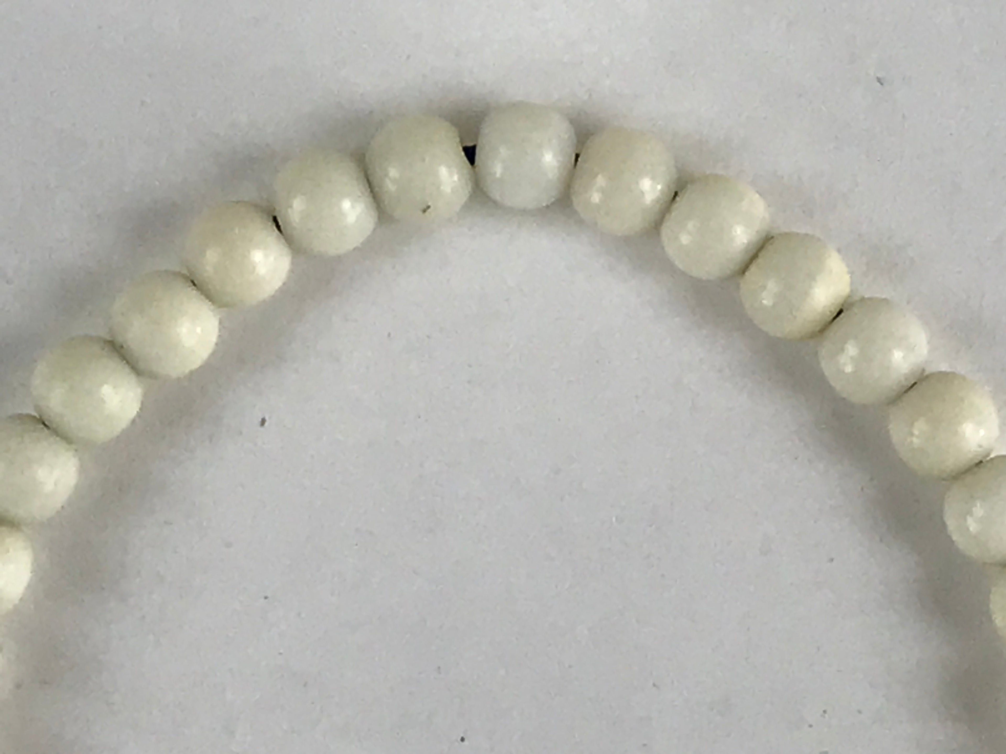 Japanese Buddhist Prayer Beads Worship Vtg Juzu Rosary Bracelet White Small JZ11