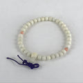 Japanese Buddhist Prayer Beads Worship Vtg Juzu Rosary Bracelet White Small JZ11