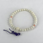 Japanese Buddhist Prayer Beads Worship Vtg Juzu Rosary Bracelet White Small JZ11