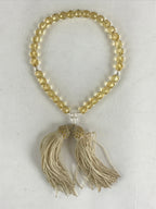 Japanese Buddhist Prayer Beads Worship Vtg Juzu Rosary Bracelet Yellowish Clear